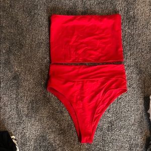Red Two-Piece Swimsuit